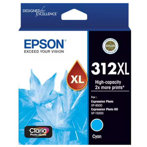 Epson Genuine 312XL High Capacity Ink Cartridge Cyan - E312CXL