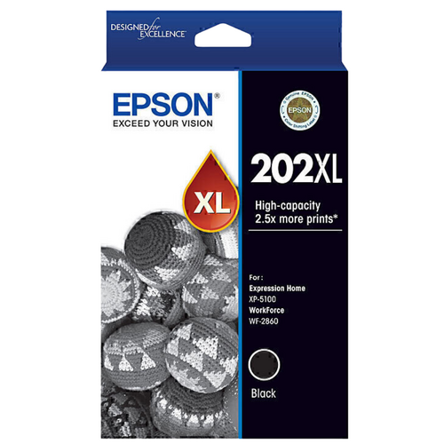 Epson Genuine 202XL Ink Cartridge High Yield - Black
