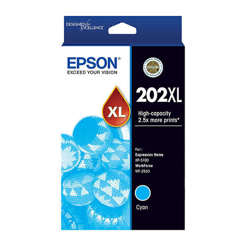 Epson 202XL Genuine Ink Cartridge High Yield - Cyan