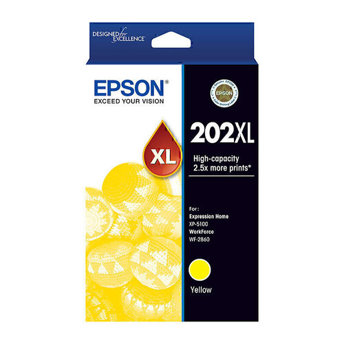 Epson 202XL Genuine Ink Cartridge High Yield - Yellow