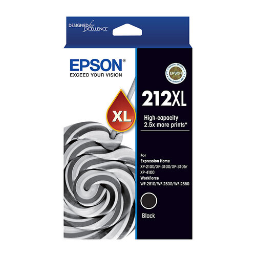 Epson 212XL Ink Cartridge High Yield Genuine - Black