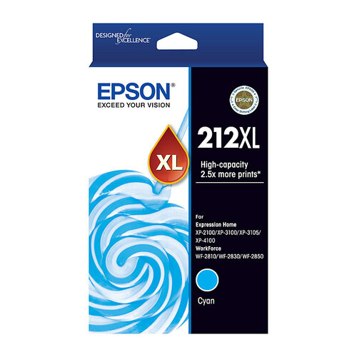 Epson 212XL Ink Cartridge High Yield Genuine - Cyan