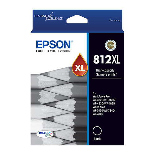 Epson Genuine 812XL High Capacity Ink Cartridge - Black