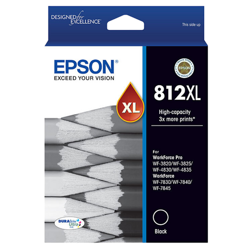 Epson Genuine 812XL High Capacity Ink Cartridge - Black
