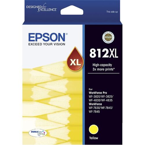 Epson Genuine 812XL High Capacity Ink Cartridge - Yellow