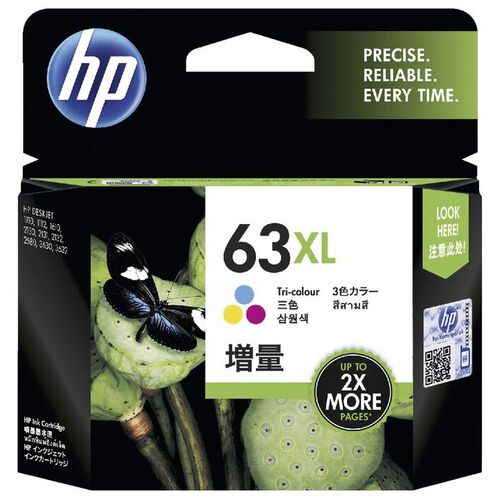 HP 63XL Genuine Ink Cartridge High Yield - TRI COLOUR