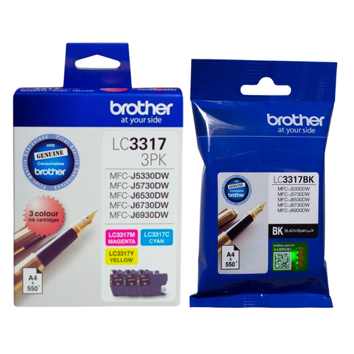 ** CLEARANCE ** Brother Genuine Ink Cartridge 3317 Black & Colour Pack - Expired Stock