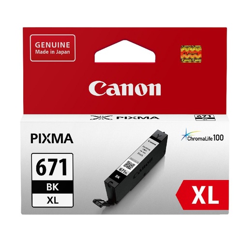 Canon Genuine CLI671XL Black Ink Cartridge High Yield - Black