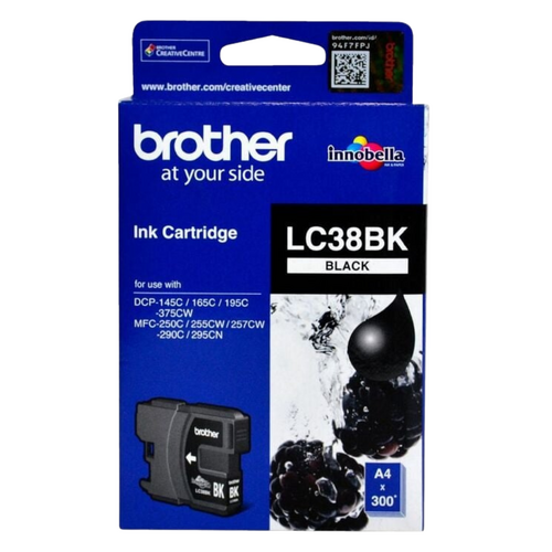 Brother Genuine Ink Cartridges LC38 300 Pages - Black 