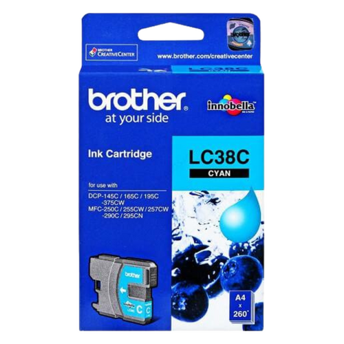 Brother Genuine Ink Cartridges LC38 260 Pages - Cyan