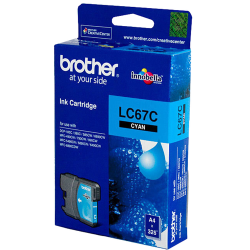 Brother Genuine Ink Cartridge LC67C 325 Pages - Cyan 