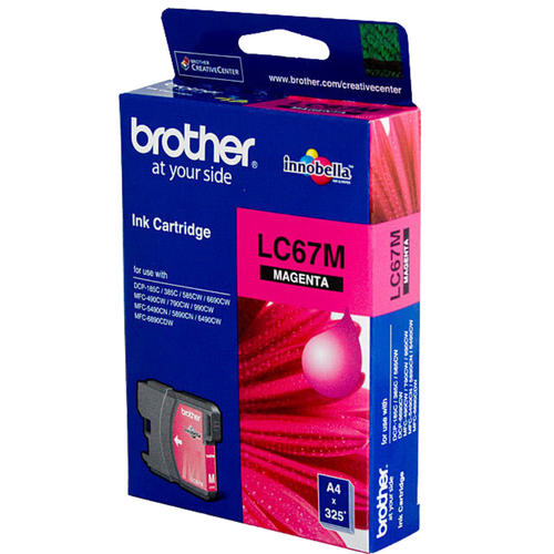 Brother Genuine Ink Cartridge LC67M 325 Pages - Magenta 
