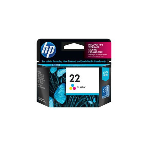 HP Genuine 22 Colour Ink Cartridge C9352AA - GST Inclusive