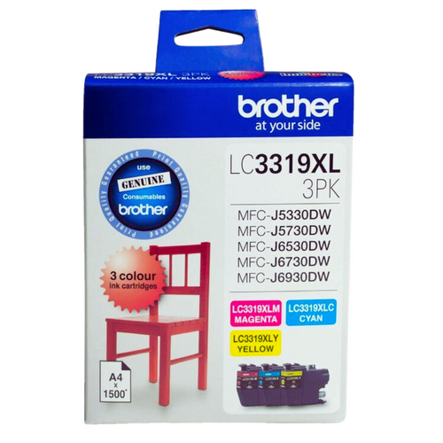 Brother Genuine Ink Cartridge LC 3319XL Cyan Magenta Yellow High Yield 1'500 Pages - CMY Colour Pack