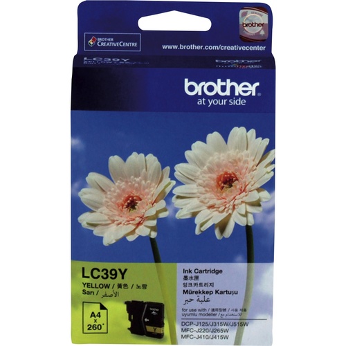 Brother Genuine LC39Y Yellow Ink Cartridge