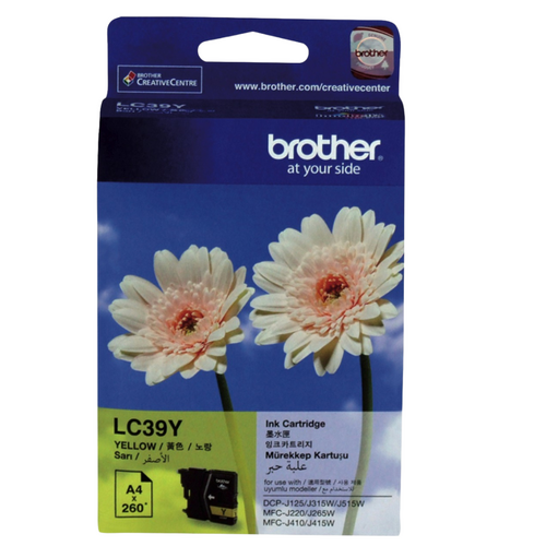 Brother Genuine Ink Cartridge LC39Y 260 Pages - Yellow 