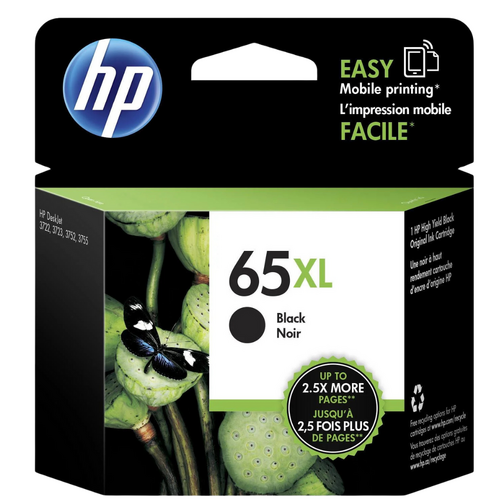 HP Genuine 65XL Black Ink N9K04AA High Yield - Black