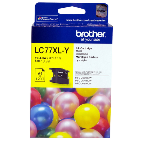 Brother Genuine 77XL Ink Cartridge LC77XL - Yellow 