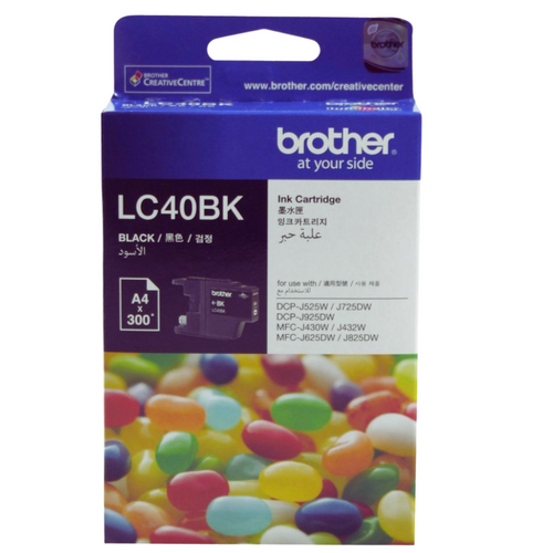 Brother Genuine LC-40BK Black Ink Cartridge - Black