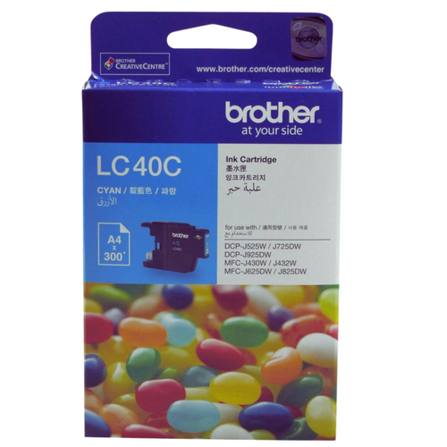 Brother Genuine LC-40C Cyan Ink Cartridge - Cyan