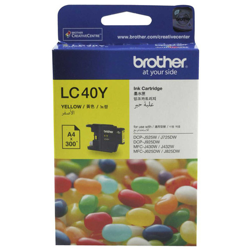 Brother Genuine LC-40Y Yellow Ink Cartridge - Yellow 