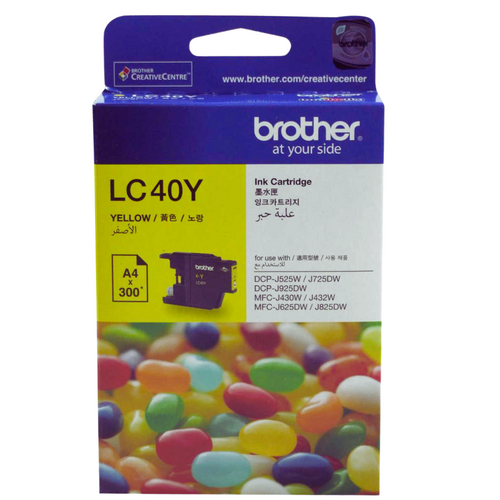 Brother Genuine LC-40Y Yellow Ink Cartridge - Yellow