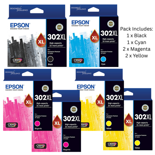 **CLEARANCE** Epson Genuine 302XL Set Pack Ink Cartridge - Expired Stock