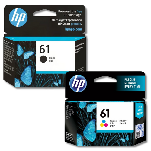 **CLEARANCE** HP Genuine 61 Black & Colour Ink Cartridge Set *EXPIRED JAN 2024 & JUN 2023
