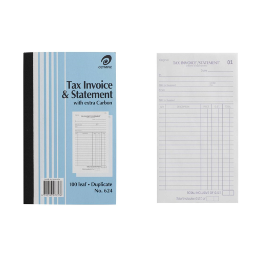 Olympic 624 Invoice And Statement Book 8 X 5" Duplicate 100 Leaf