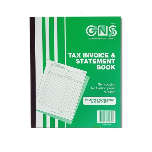1 x GNS 9570 Tax Invoice & Statement Book 10 X 8" Duplicate Carbonless 50 Leaf