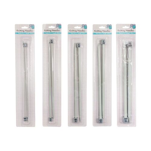 Knitting Needles Length 25cm Pack of 2 - 5 Sizes Available