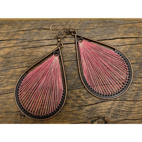 Pink Tear Drop Statement Earrings Fashion Dangle Earrings