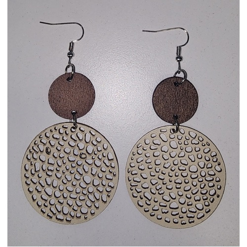 Wooden Dangle Earring Jewellery Fashion Brown