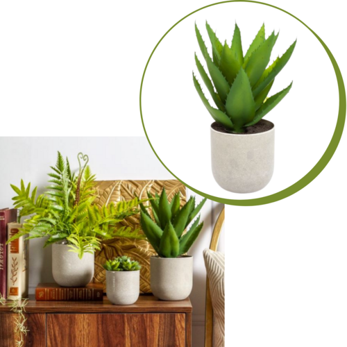 Potted Aloe Vera Artificial Plant - 29cm