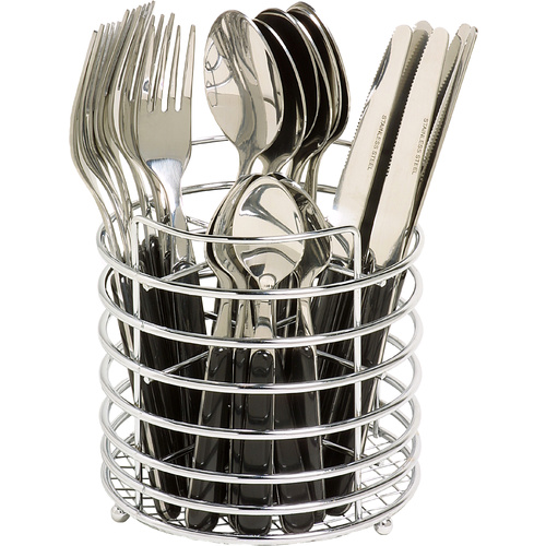 Connoisseur Stainless Steel Cutlery Set With Wire Caddy - 24 Pack