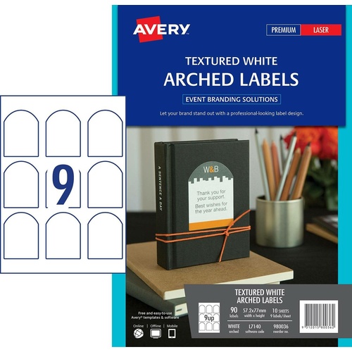 Avery Arched Label L7140 Events & Branding 90 Per Pack - 980036