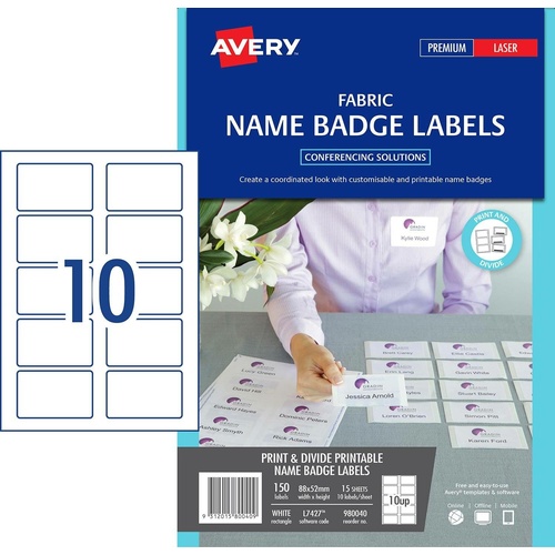 Label L7427 Avery Events & Branding Fabric Name Badge 150 Per Pack - 980040