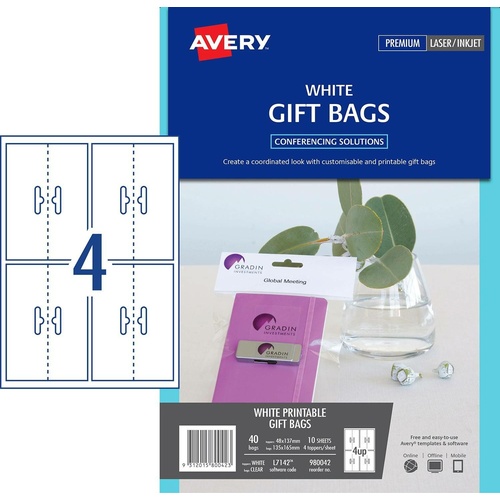 Label L7142 Avery Events & Branding Print Bag Toppers 40 Per Pack - 980042