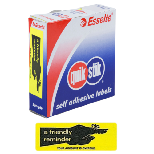 Esselte Quik Stik Dispenser Labels FRIENDLY REMINDER Self Adhesive Label - 125 Labels