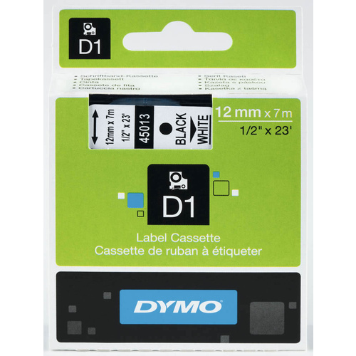 Dymo Label Tape D1 9mmx7m Water Resistant - Black on Clear