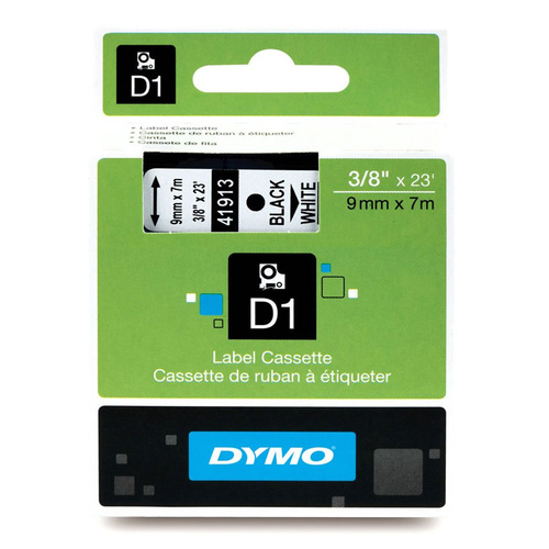 Dymo Label Tape D1 9mmx7m Water Resistant - Black on White