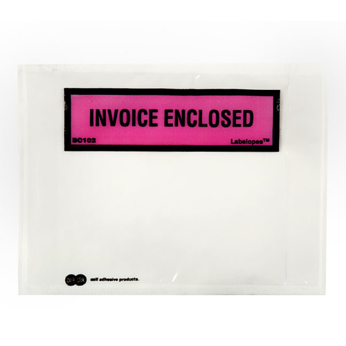 Labelope Quik Stik Invoice Enclosed Clear - Box 500