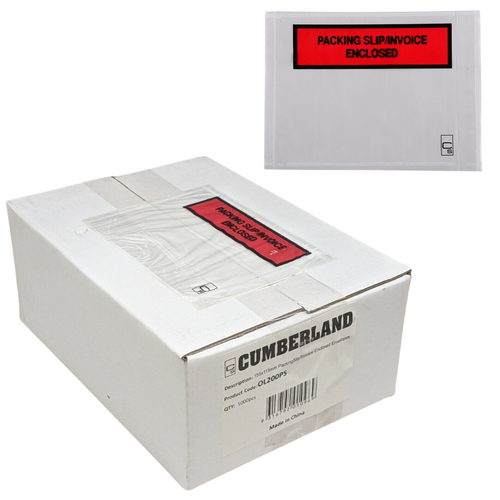 Cumberland Labelope Packaging Envelope Packing Slip/Invoice Enclosed 155 x 115mm OL200PS - 1000 Pack