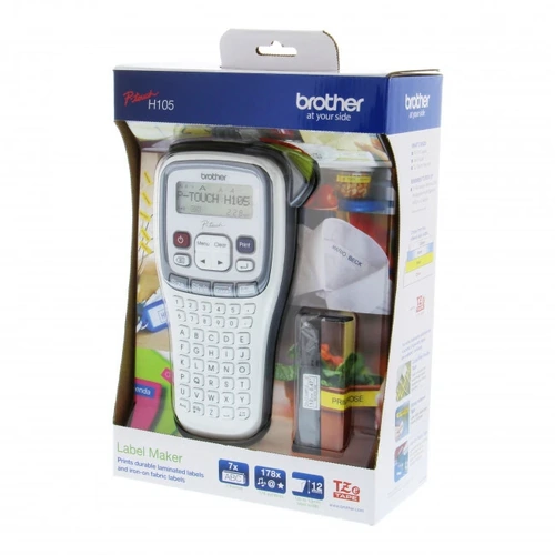 Brother P-Touch Label Maker Printer PT-H105 Handheld Up to 12mm Labels - White/Grey