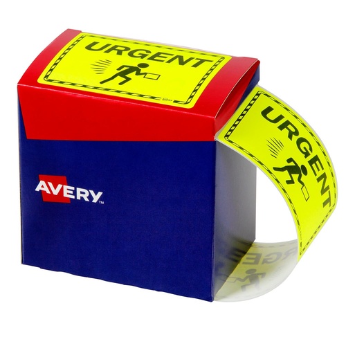Avery Dispenser Labels "URGENT" Shipping labels, Permanent Fluoro Yellow (750 Labels) - 932616