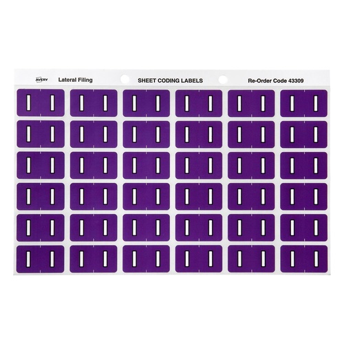 Avery Label Colour Coding I SIDE TAB Purple 180 Pack - 43309