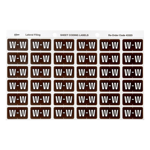 Avery Label Colour Coding W SIDE TAB Brown 180 Pack - 43323