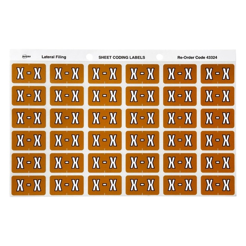 Avery Label Colour Coding X SIDE TAB Mustard 180 Pack - 43324