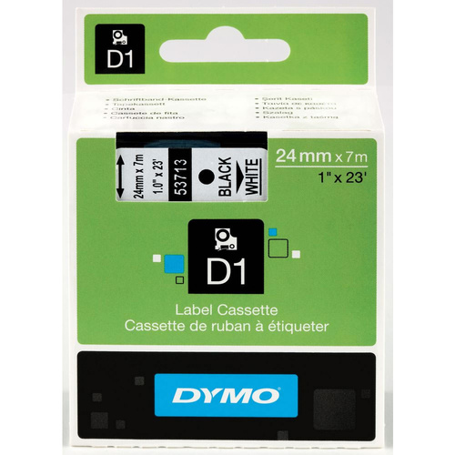 Dymo Label Tape D1 24mmx7m Water Resistant - Black on White