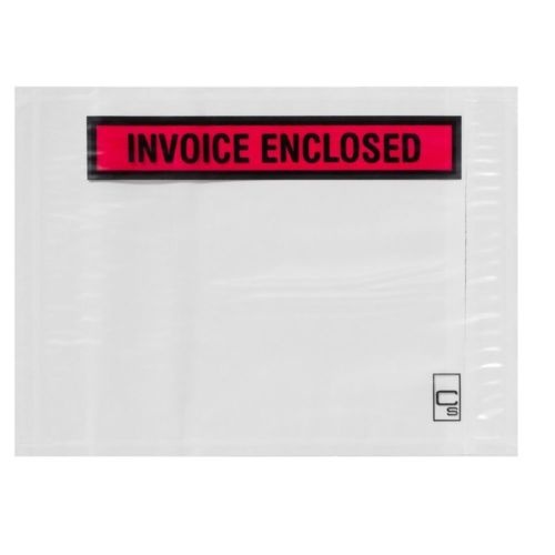 Marbig Labelope Invoice Enclosed 115mm X 150mm Clear - Box 1000